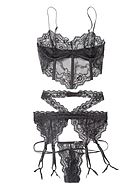 Seductive lingerie set, floral lace